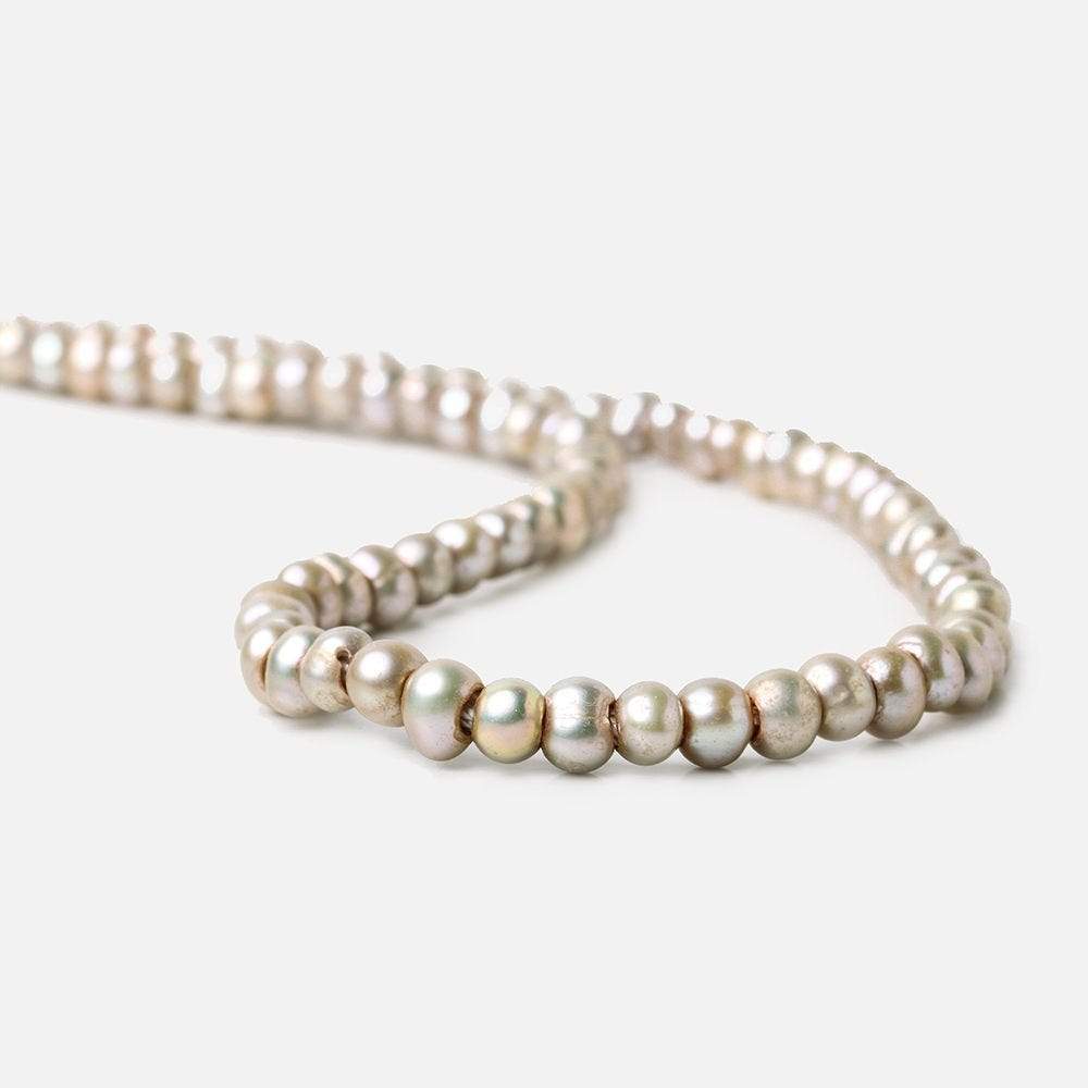 5-6mm Tea Rose Champagne Off Round Large Hole Pearls 15 inch 98 pieces (ONLINE ORDER ONLY)