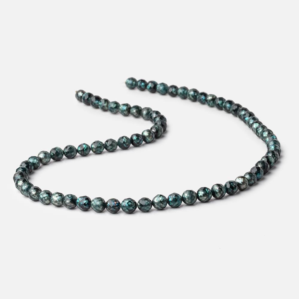 5-6mm Teal Faceted Round Freshwater Pearls 16 inch 69 pieces (ONLINE ORDER ONLY)