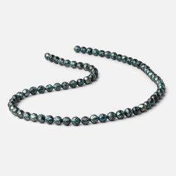5-6mm Teal Faceted Round Freshwater Pearls 16 inch 69 pieces (ONLINE ORDER ONLY)