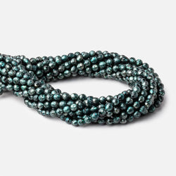 5-6mm Teal Faceted Round Freshwater Pearls 16 inch 69 pieces (ONLINE ORDER ONLY)