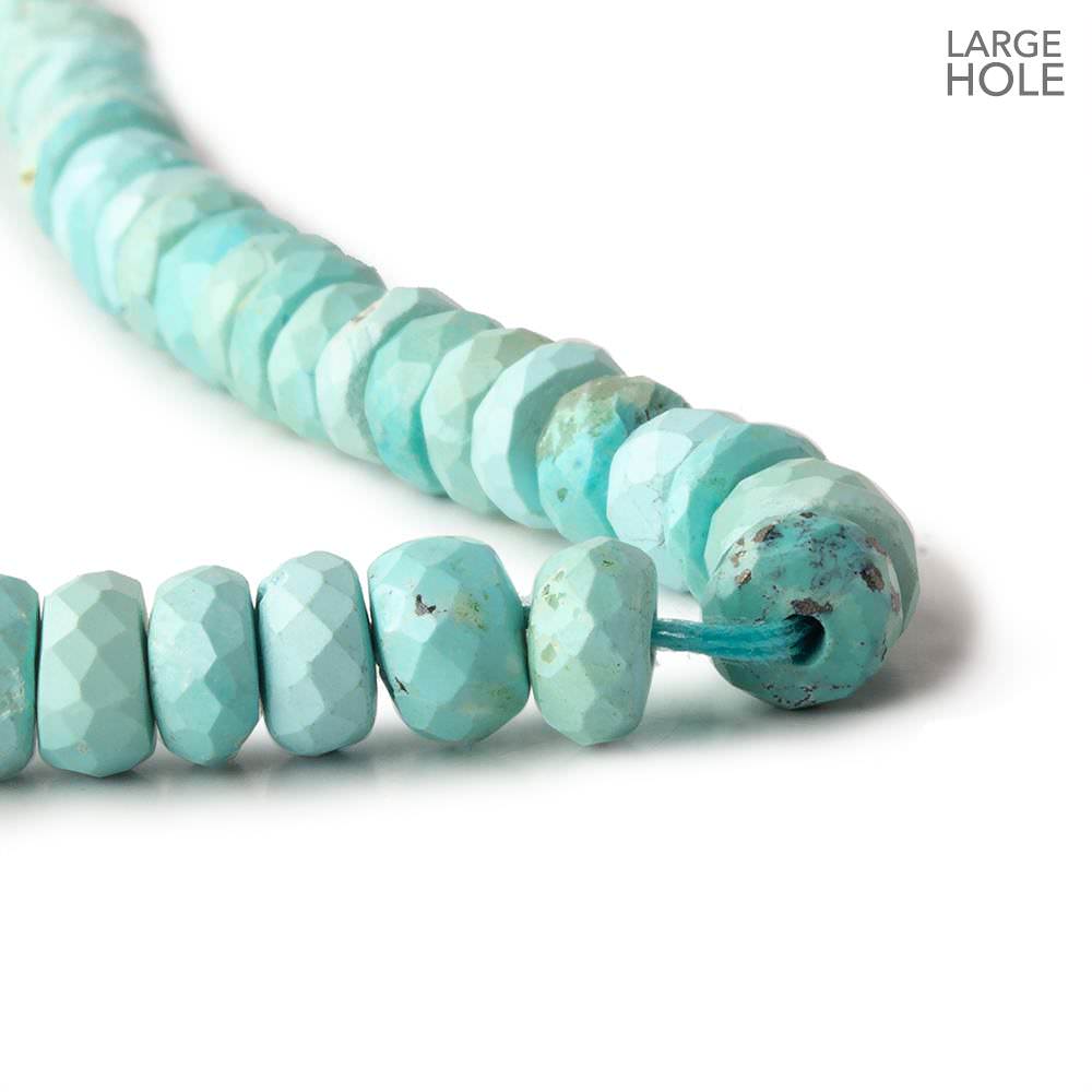 5-6mm Turquoise large hole faceted rondelle beads 16 inch 110 beads (ONLINE ORDER ONLY)
