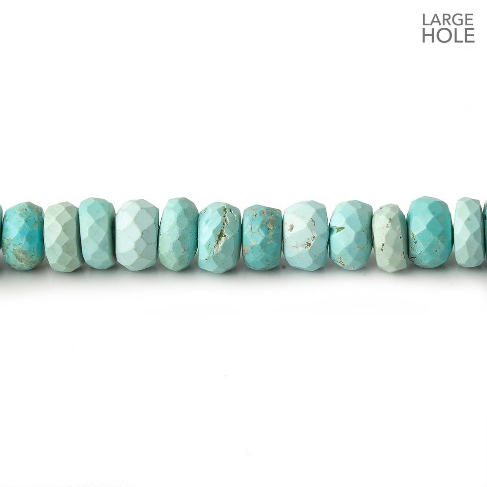 5-6mm Turquoise large hole faceted rondelle beads 16 inch 110 beads (ONLINE ORDER ONLY)