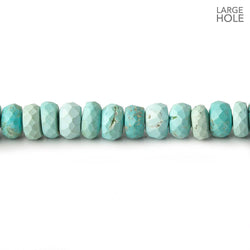 5-6mm Turquoise large hole faceted rondelle beads 16 inch 110 beads (ONLINE ORDER ONLY)