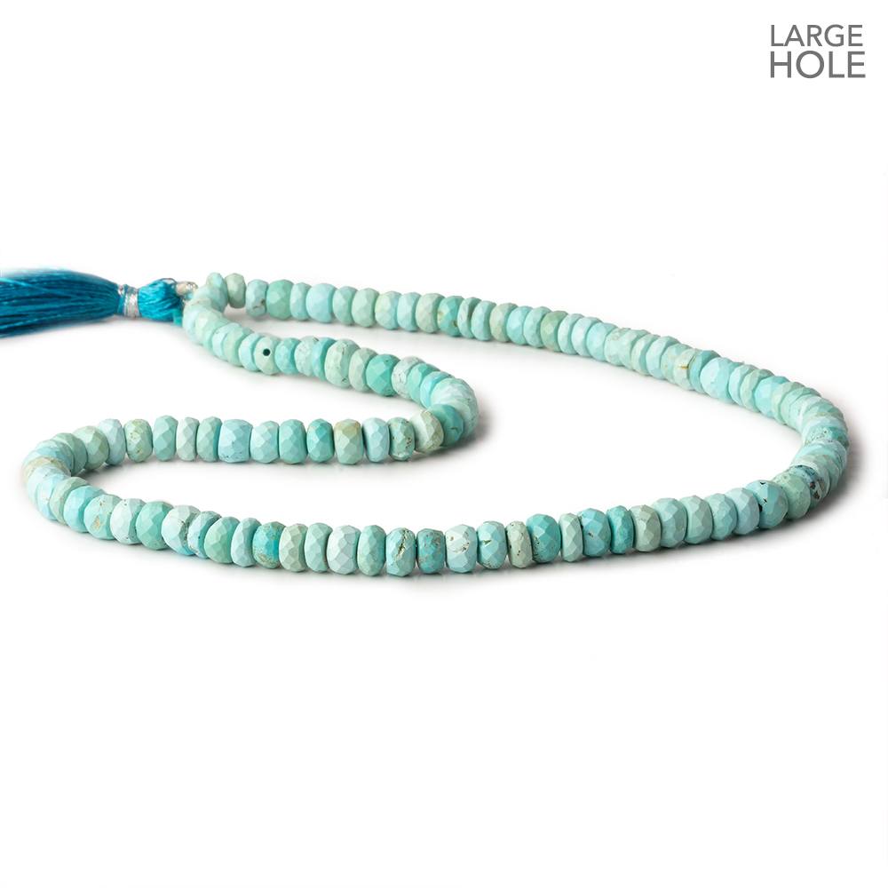 5-6mm Turquoise large hole faceted rondelle beads 16 inch 110 beads (ONLINE ORDER ONLY)