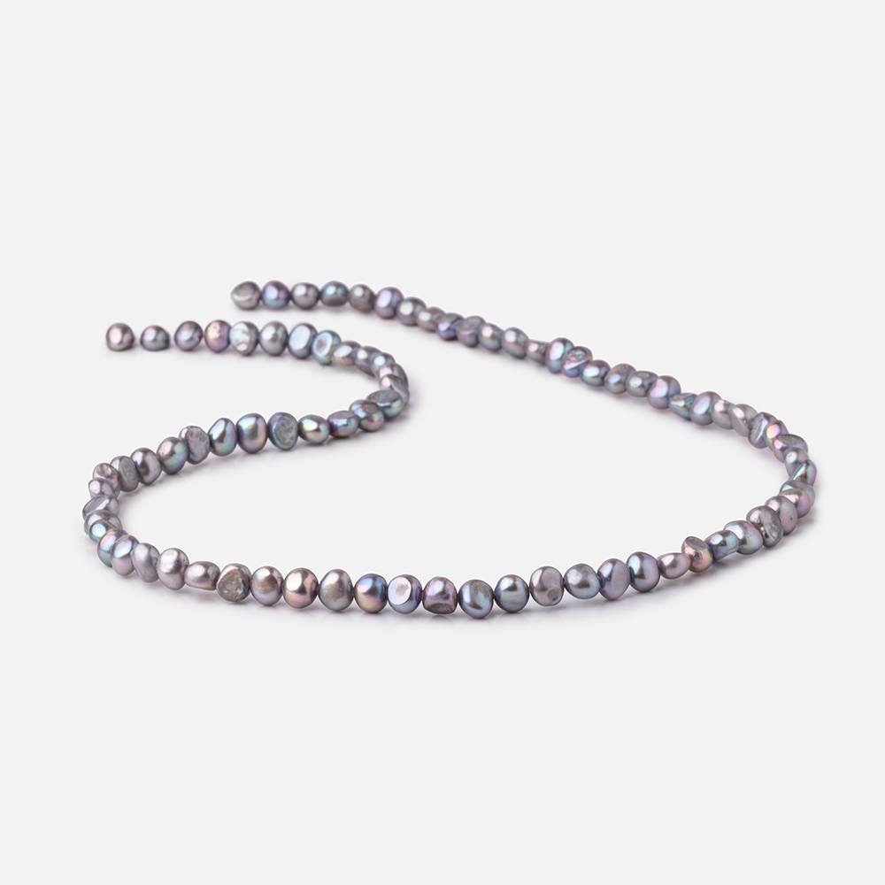 5-6mm Violet Silver Side Drill Baroque Freshwater Pearls 16 inch 82 Beads (ONLINE ORDER ONLY)