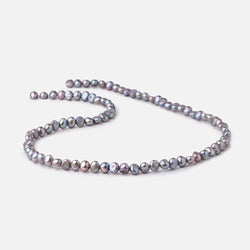 5-6mm Violet Silver Side Drill Baroque Freshwater Pearls 16 inch 82 Beads (ONLINE ORDER ONLY)