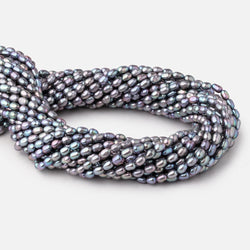 5-6mm Violet Silver Straight Drill Oval Freshwater Pearls 16 inch 72 Beads (ONLINE ORDER ONLY)