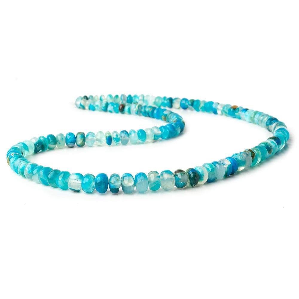 5-7.5mm Peruvian Blue Opalina plain rondelles 17 inch 121 beads A (ONLINE ORDER ONLY)