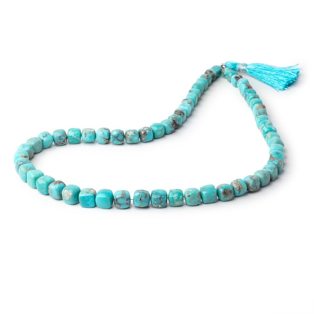 5-7.5mm Sleeping Beauty Turquoise Plain Cubes 16 inch 60 Beads AAA (ONLINE ORDER ONLY)