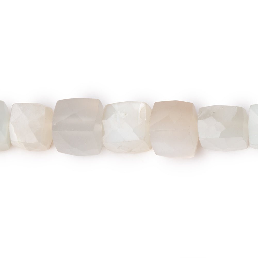 5-7mm Cream & Gray Moonstone Faceted Cube Beads 8 inch 27 pieces (ONLINE ORDER ONLY)
