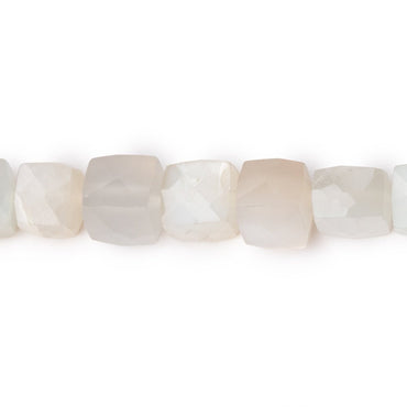 5-7mm Cream & Gray Moonstone Faceted Cube Beads 8 inch 27 pieces (ONLINE ORDER ONLY)