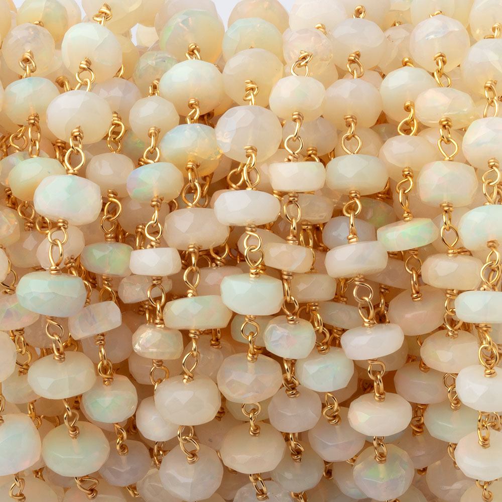 5-7mm Ethiopian Opal Faceted Rondelles on Vermeil Chain (ONLINE ORDER ONLY)