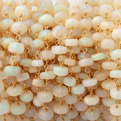 5-7mm Ethiopian Opal Faceted Rondelles on Vermeil Chain (ONLINE ORDER ONLY)