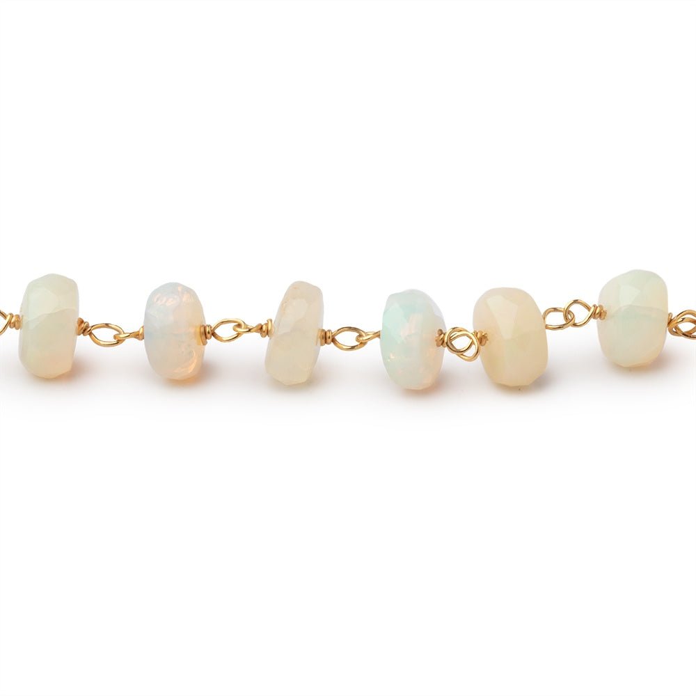 5-7mm Ethiopian Opal Faceted Rondelles on Vermeil Chain (ONLINE ORDER ONLY)