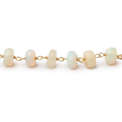5-7mm Ethiopian Opal Faceted Rondelles on Vermeil Chain (ONLINE ORDER ONLY)