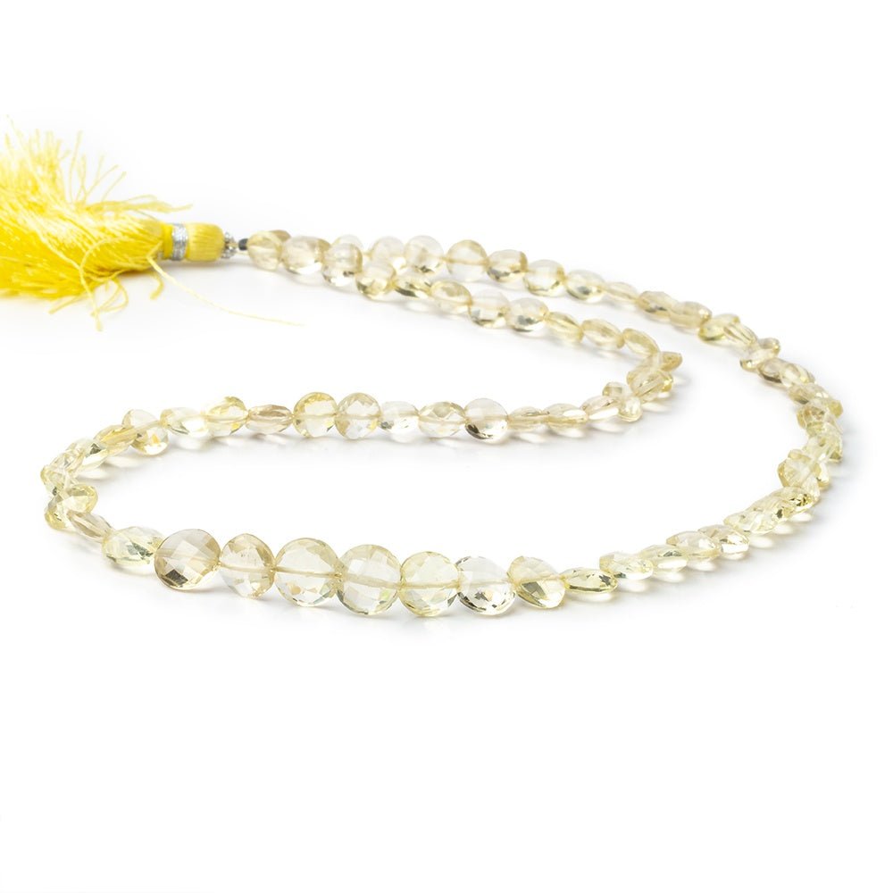 5-7mm Lemon Quartz Faceted Coin Beads 16 inch 67 pieces (ONLINE ORDER ONLY)