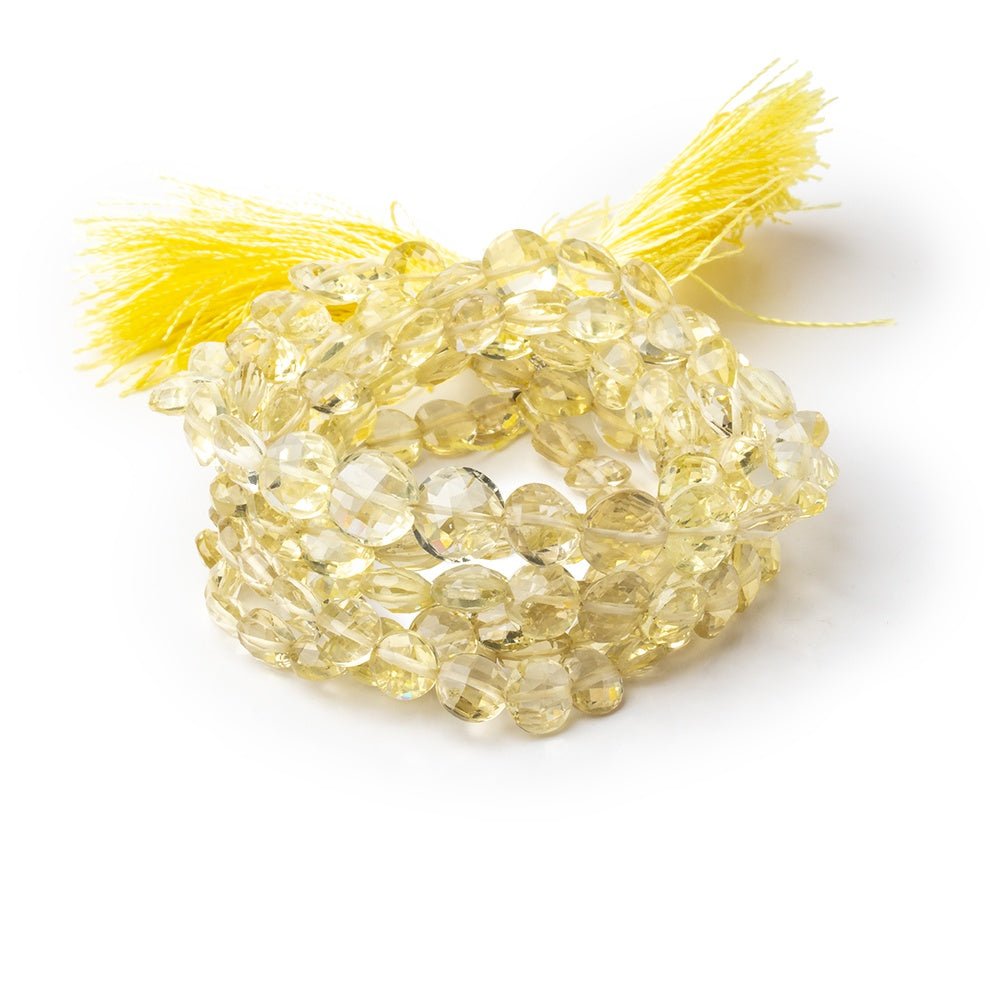 5-7mm Lemon Quartz Faceted Coin Beads 16 inch 67 pieces (ONLINE ORDER ONLY)