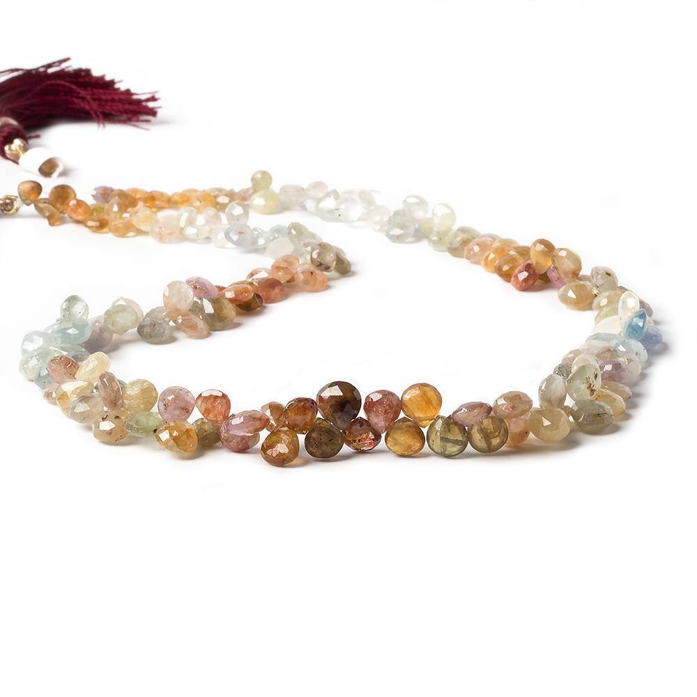 5-7mm Multi Color Sapphire Beads Heart Briolette 16.5 inch 166 pieces (ONLINE ORDER ONLY)