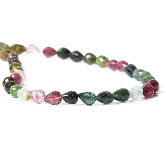 5-7mm Multi Color Tourmaline Beads Straight Drilled Tear Drop 50 pcs (ONLINE ORDER ONLY)