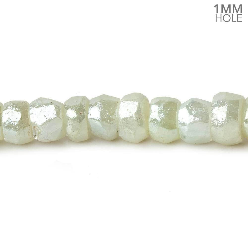 5-7mm Mystic Prehnite 1mm drill hole Faceted Rondelle Beads 16 inch 108 pieces (ONLINE ORDER ONLY)