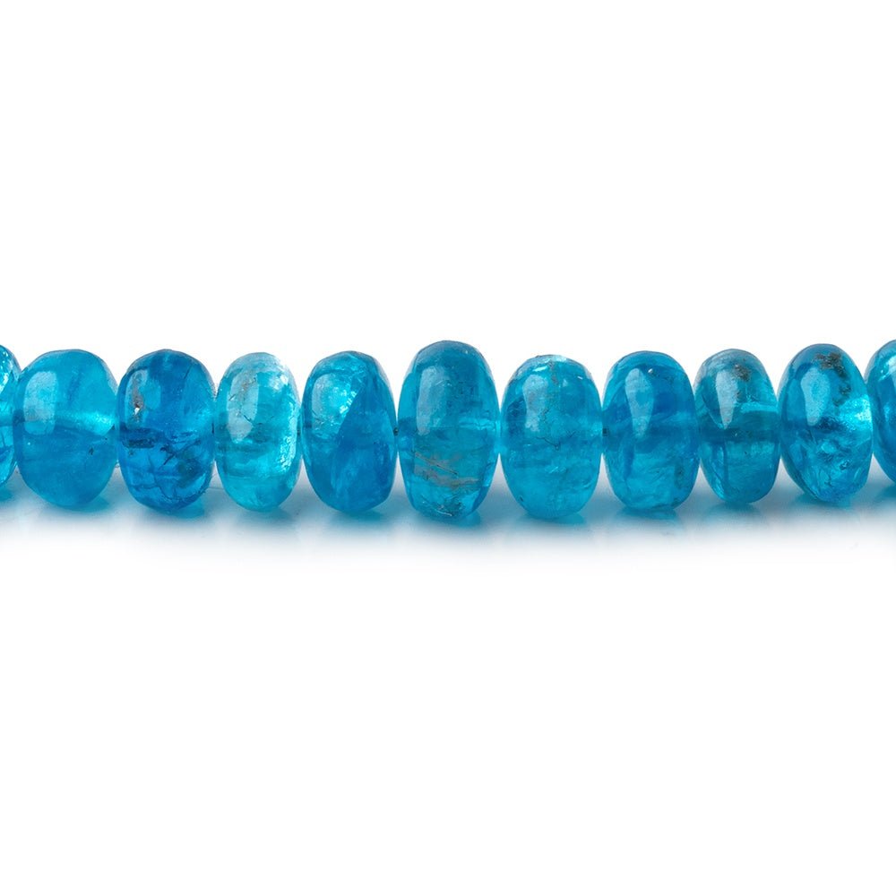 5-7mm Neon Blue Apatite Plain Rondelle Beads 16 inch 124 pieces (ONLINE ORDER ONLY)