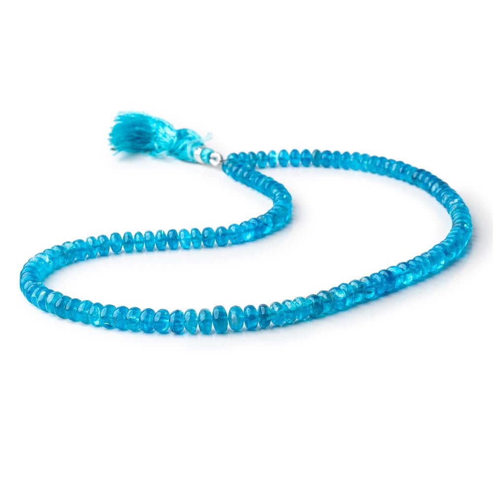5-7mm Neon Blue Apatite Plain Rondelle Beads 16 inch 124 pieces (ONLINE ORDER ONLY)