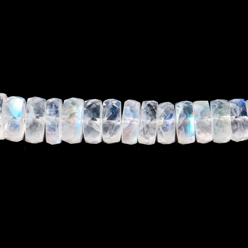 5-7mm Rainbow Moonstone Faceted Heshi Beads 10 inch 98 pieces AAA (ONLINE ORDER ONLY)