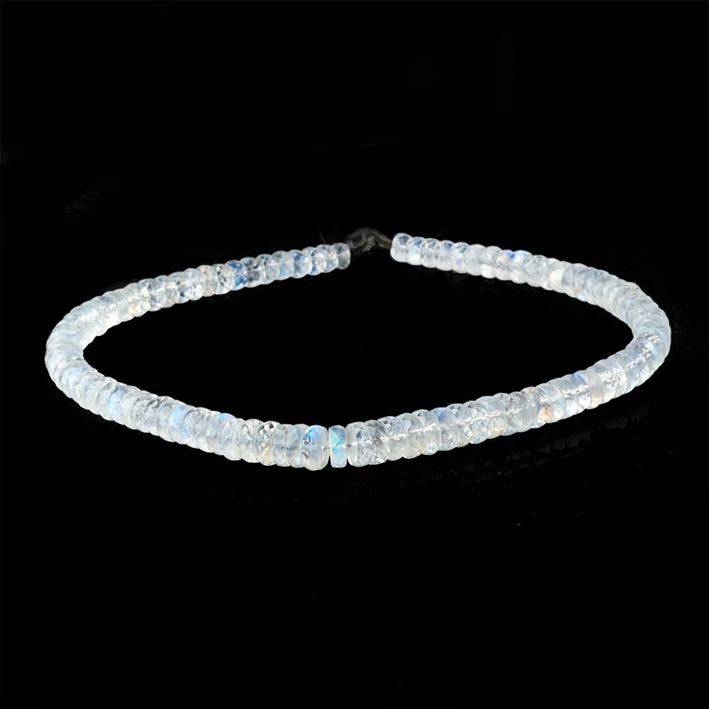 5-7mm Rainbow Moonstone Faceted Heshi Beads 10 inch 98 pieces AAA (ONLINE ORDER ONLY)