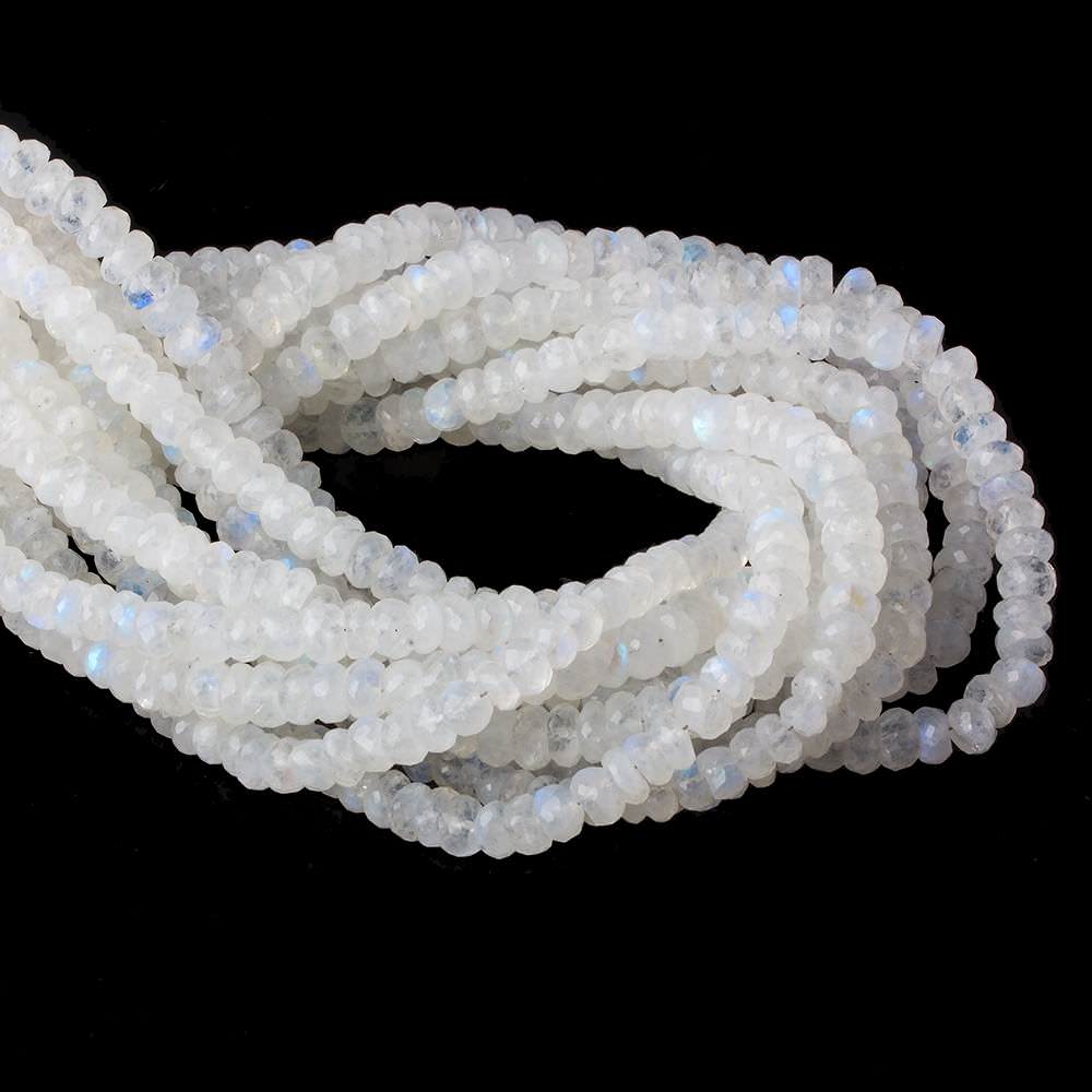 5-7mm Rainbow Moonstone Faceted Rondelle Beads 13.5 inch 85 beads AA (ONLINE ORDER ONLY)