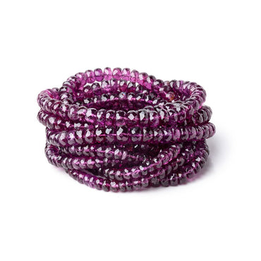 5-7mm Rhodolite Garnet Faceted Rondelle Beads 18 inch 128 pieces AAA (ONLINE ORDER ONLY)