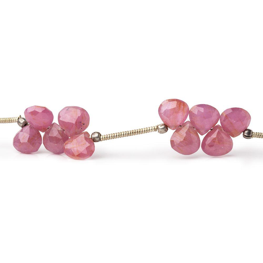 7mm Ruby Faceted Heart Beads 8 inch 35 pieces (ONLINE ORDER ONLY)