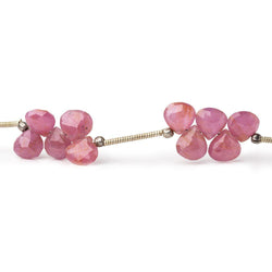 7mm Ruby Faceted Heart Beads 8 inch 35 pieces (ONLINE ORDER ONLY)