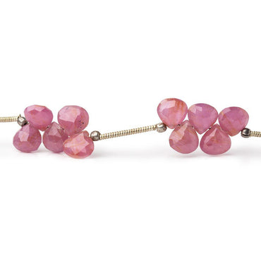 7mm Ruby Faceted Heart Beads 8 inch 35 pieces (ONLINE ORDER ONLY)