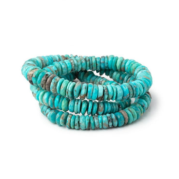 5-7mm Sleeping Beauty Turquoise Faceted Heishi Beads 16 inch 205 pieces AA (ONLINE ORDER ONLY)