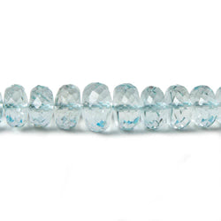5-8.5mm Aquamarine faceted rondelles 16 inch 107 beads AA (ONLINE ORDER ONLY)