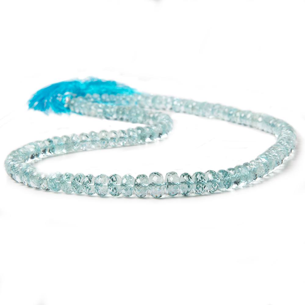 5-8.5mm Aquamarine faceted rondelles 16 inch 107 beads AA (ONLINE ORDER ONLY)