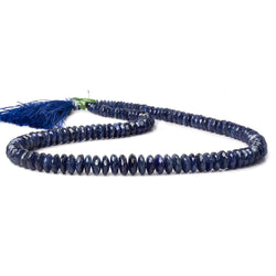 5-8.5mm Blue Sapphire German Faceted Rondelles 16 inch 136 pieces (ONLINE ORDER ONLY)