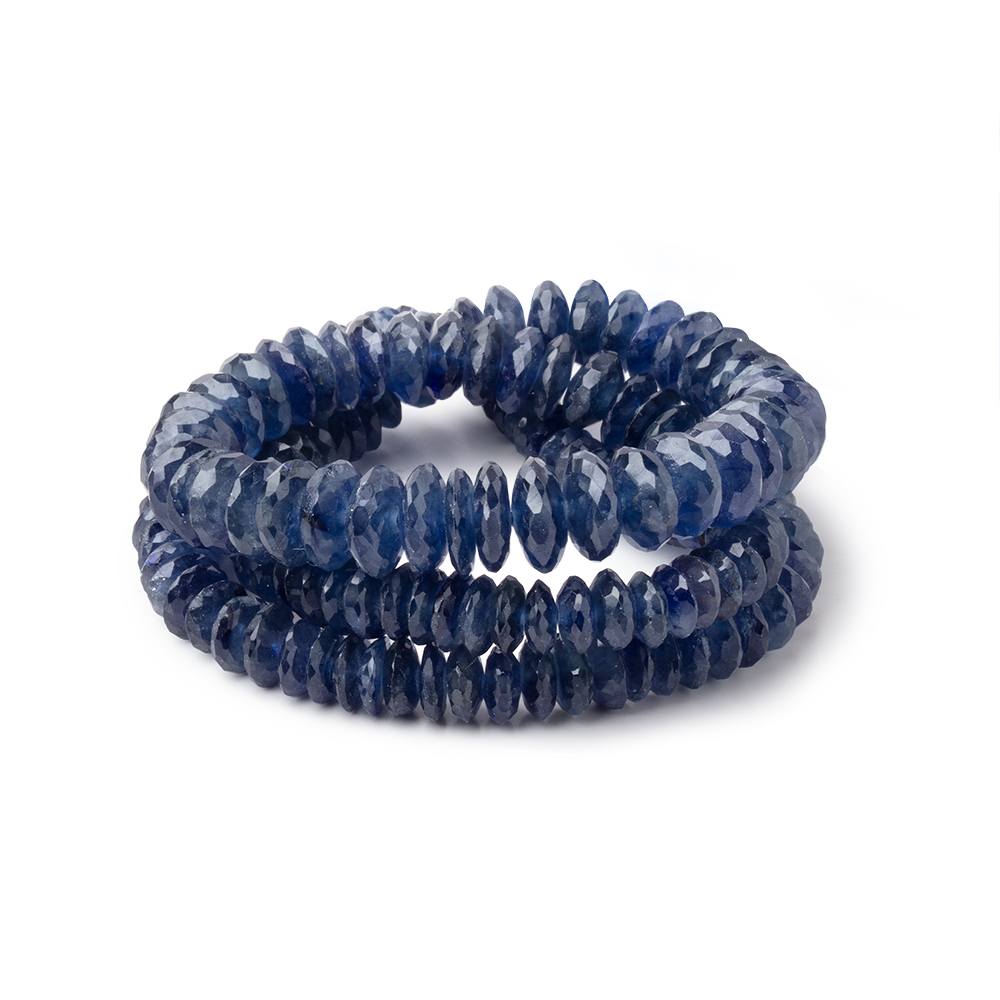 5-8.5mm Blue Sapphire German Faceted Rondelles 16 inch 162 Beads (ONLINE ORDER ONLY)