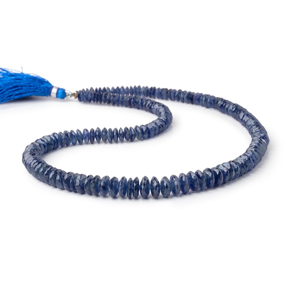5-8.5mm Blue Sapphire German Faceted Rondelles 16 inch 162 Beads (ONLINE ORDER ONLY)