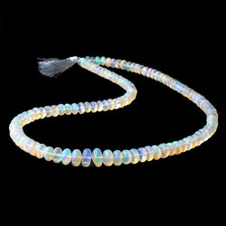 5-8.5mm Ethiopian Opal Plain Rondelle Beads 16 inch 114 pieces AA (ONLINE ORDER ONLY)