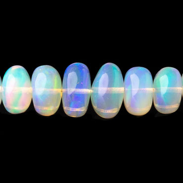 5-8.5mm Ethiopian Opal Plain Rondelle Beads 16 inch 114 pieces AA (ONLINE ORDER ONLY)