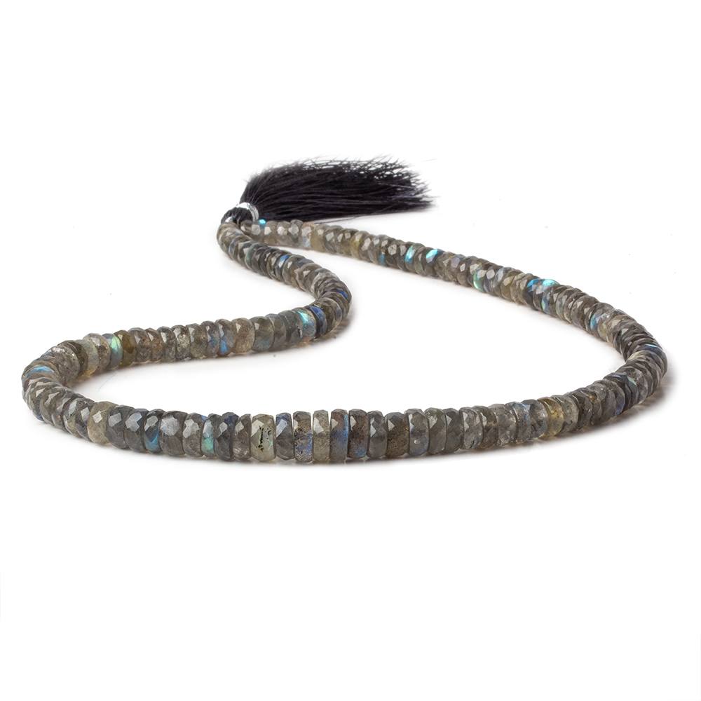 5-8.5mm Labradorite 1mm large hole faceted rondelles 15 inch 143 beads AA (ONLINE ORDER ONLY)