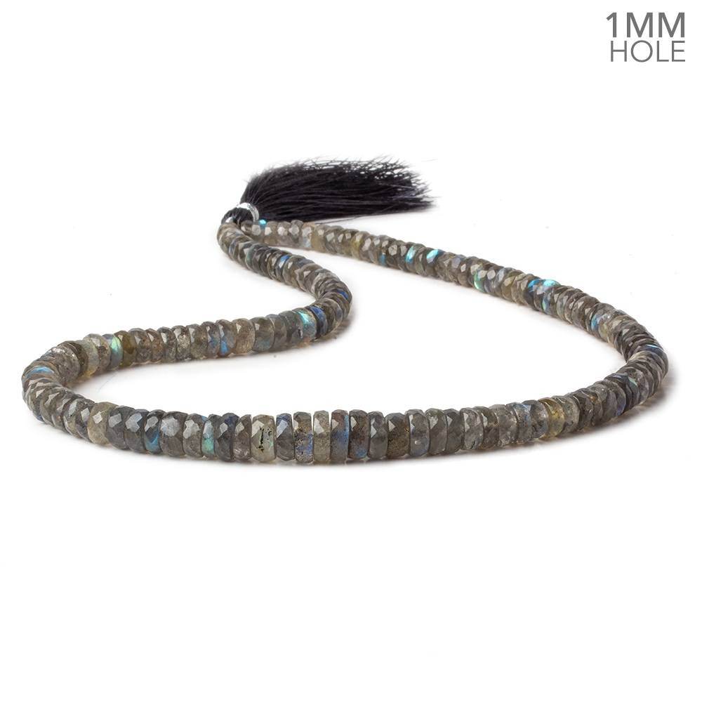 5-8.5mm Labradorite 1mm large hole faceted rondelles 15 inch 143 beads AA (ONLINE ORDER ONLY)