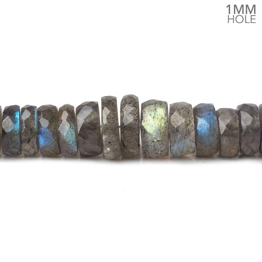 5-8.5mm Labradorite 1mm large hole faceted rondelles 15 inch 143 beads AA (ONLINE ORDER ONLY)