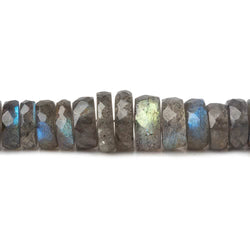 5-8.5mm Labradorite 1mm large hole faceted rondelles 15 inch 143 beads AA (ONLINE ORDER ONLY)
