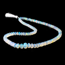 5-8.5mm Pale Ethiopian Opal Plain Rondelle beads 16 inch 110 pieces AA (ONLINE ORDER ONLY)