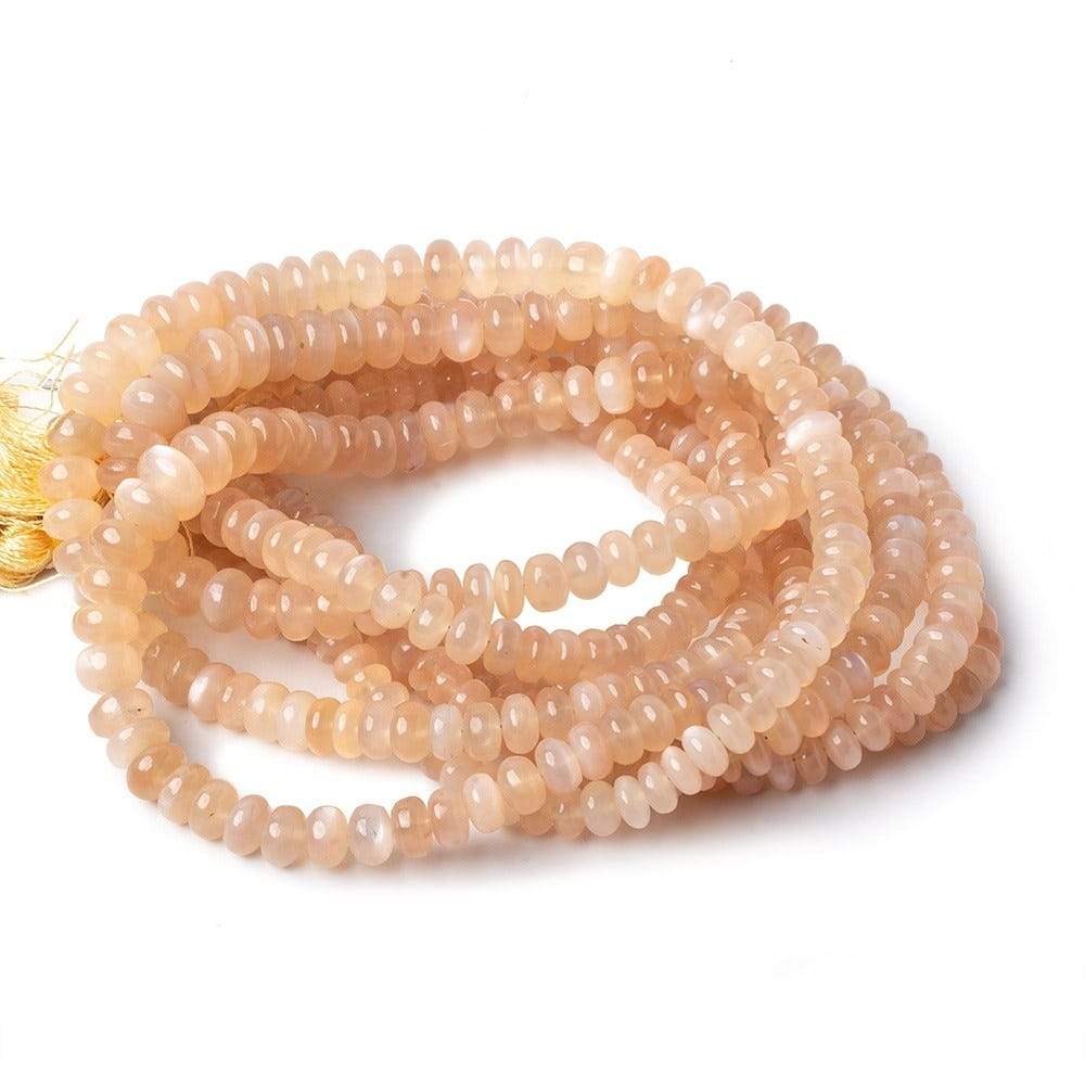 5-8mm Angel Skin Peach Moonstone plain rondelle beads 18 inches 125 pieces (ONLINE ORDER ONLY)
