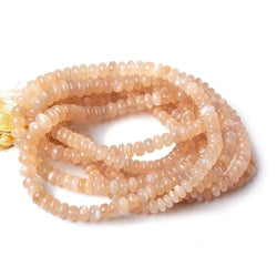 5-8mm Angel Skin Peach Moonstone plain rondelle beads 18 inches 125 pieces (ONLINE ORDER ONLY)