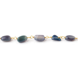 5-8mm Black Ethiopian Opal Plain Nuggets on Vermeil Chain (ONLINE ORDER ONLY)