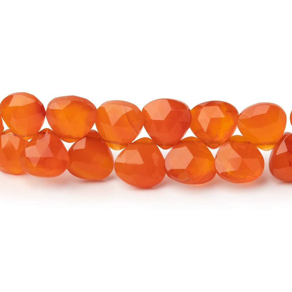 5-8mm Carnelian Faceted Heart Beads 8.5 inch 60 pieces (ONLINE ORDER ONLY)